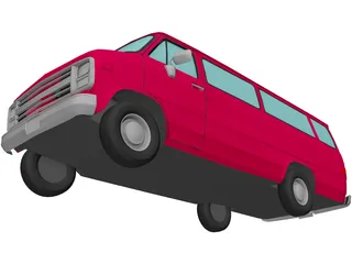 Dodge B350 Maxiwagon (1989) 3D Model preview