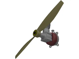 Airplane Model Engine 3D Model preview