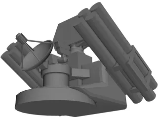 French Crotale Surface to Air Missile Launcher 3D Model preview