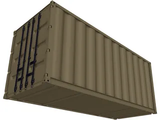 Container 20ft Shipping 3D Model preview