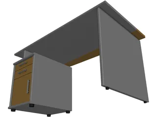 Black Desk 3D Model preview
