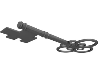 Medieval Key 3D Model preview