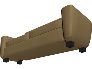 Couch Leather Art Decco 3D Model preview