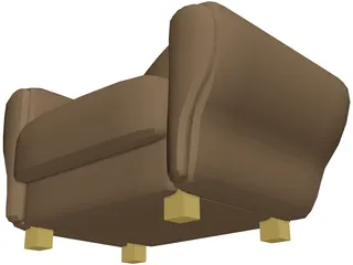Chair Leather 3D Model preview