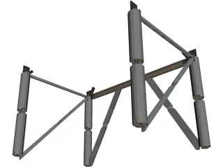 Skyscraper Metal Construction Core 3D Model preview