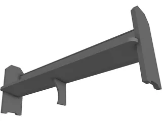 Church Pew Simple 3D Model preview