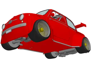 Fiat Lancia 500 RS4 Rally Car 3D Model preview