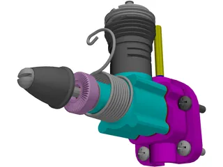 RC Airplane Toy Motor 3D Model preview