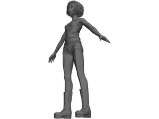 Female Character Young 3D Model preview