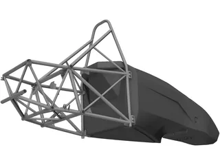 Formula SAE Monocoque and Frame 3D Model preview