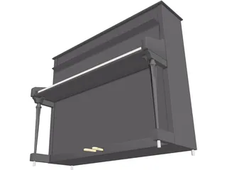 Upright Piano 3D Model preview