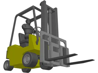 Forklift with Operator 3D Model preview