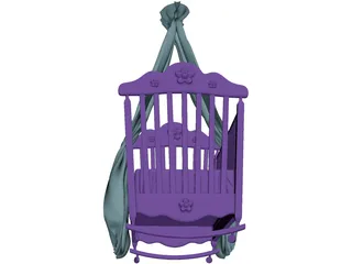 Baby Cradle 3D Model preview