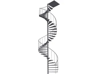 Spiral Stairs 3D Model preview