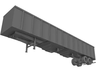 Hopper Bottom Trailer 3D Model preview