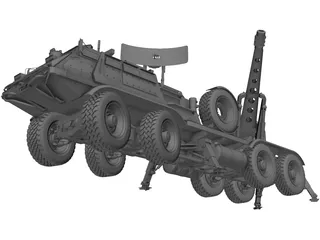 M85 6X6 Self Propelled Cannon 3D Model preview