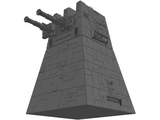 Star Wars Death Star Trench Turbo Laser Cannon Turret 3D Model preview