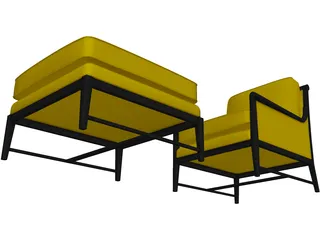 Henredon Clarice Chair 3D Model preview