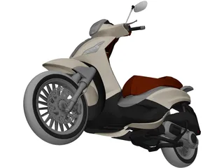 Piaggio Beverly Tourer 200cc Scooter 3D Model preview