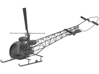 Bell 47 3D Model preview