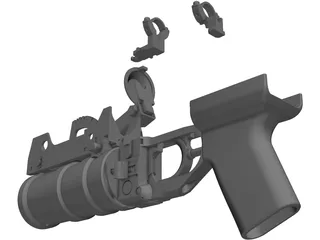 Airsoft GP-30 Grenade Launcher 3D Model preview