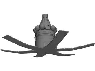 Military Satellite Flash 1T 3D Model preview