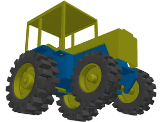 Toy Tractor 3D Model preview