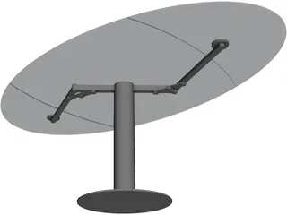 Oval Glass Table 3D Model preview