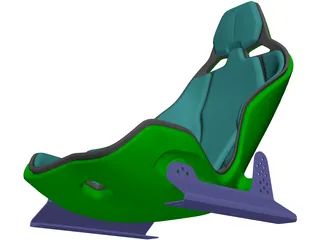 Carbon Fiber Seat with Rails 3D Model preview