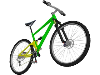 Mountain Bike Full Suspension 3D Model preview
