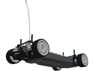 Tamiya TT01 RC Car Chassis 3D Model preview