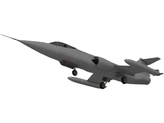 Lockheed F-104 Starfighter Jet Airplane 3D Model preview