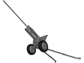 ZiS-2 57mm Anti-Tank Gun M1943 3D Model preview