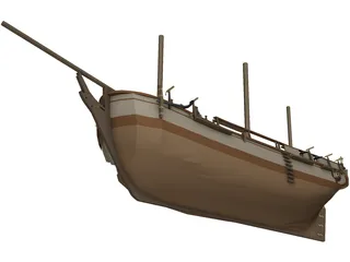 HMS Bounty with Interior 3D Model preview