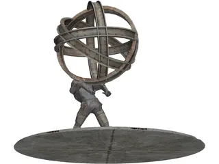 Ruins Statue 3D Model preview