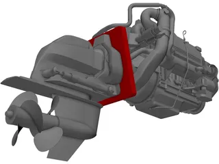 Yanmar Diesel Engine 3D Model preview