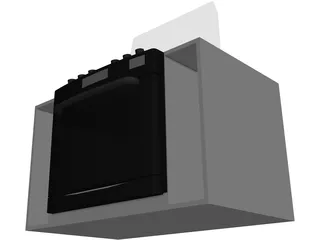Stove Built-in 5 Burner 3D Model preview