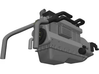 Heavy Duty Diesel Engine 3D Model preview