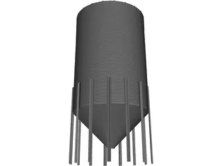 Hopper Tank 15 Foot 8 Ring 3D Model preview