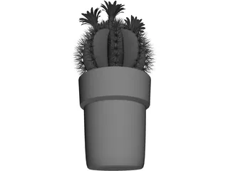 Cactus Pottet Round 3D Model preview