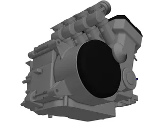 Kawasaki Engine and Sump 3D Model preview