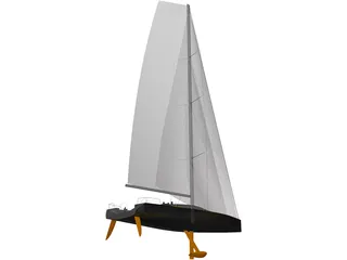 Sail Boat 3D Model preview