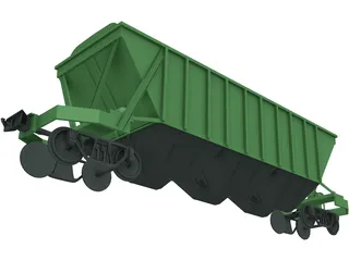 Railway Train Wagon 3D Model preview
