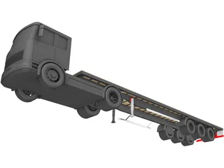 Flat Bed Truck 3D Model preview