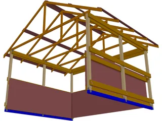 Shed Framing Run-in 3D Model preview