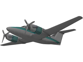 Beechcraft King Air B-200 3D Model preview