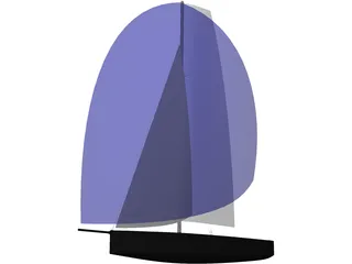 Mini Sail Boat 3D Model preview
