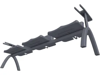 Hospital Bench 3D Model preview