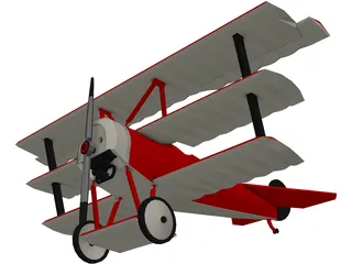 Fokker Dr.I Dreidecker Triplane 3D Model preview