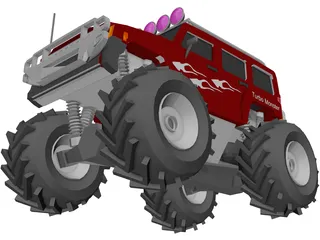 Hummer H3 4x4 Monster Truck 3D Model preview